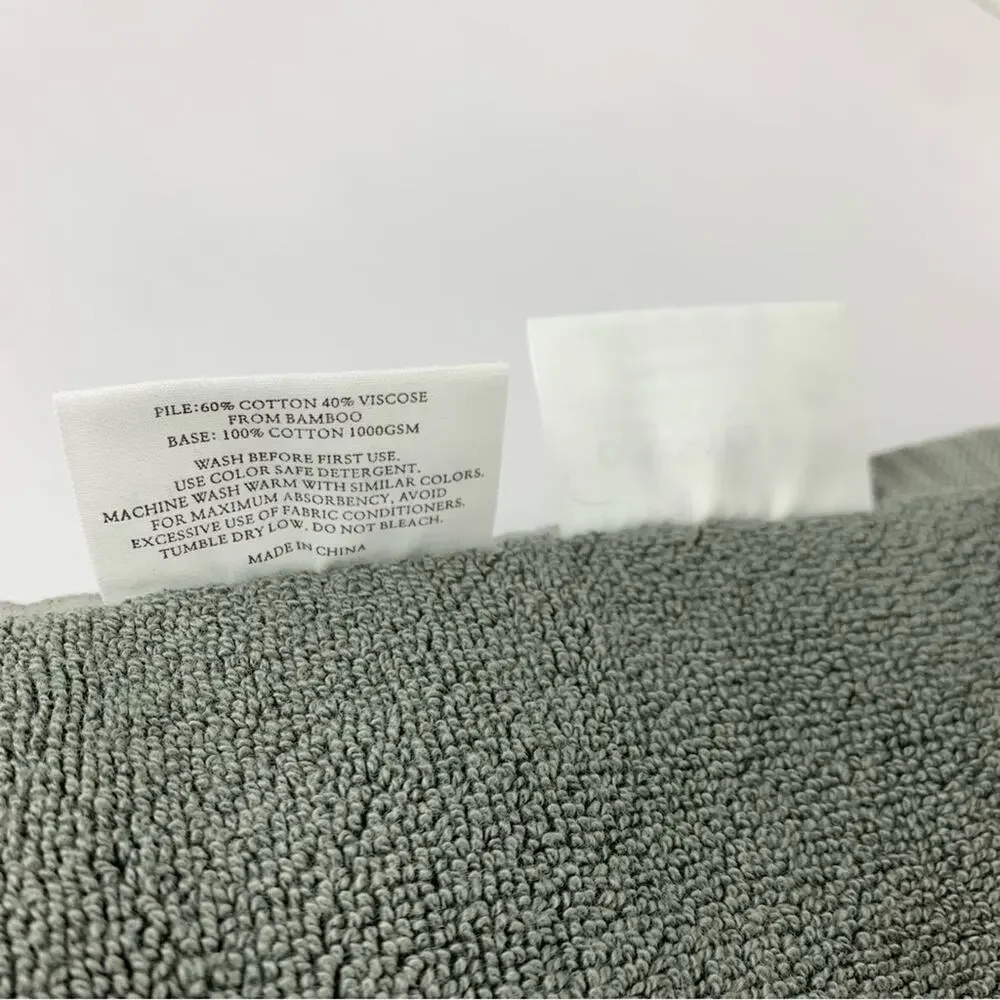 Cozy Earth Dark Grey Bamboo Viscose Cotton Large Bath Mat 27”x 45”